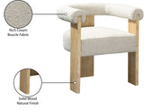 Barrel Mid-Century Dining Chair - Elegant Solid Wood Frame with Luxe Boucle for Modern Spaces