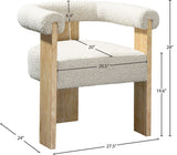 Barrel Mid-Century Dining Chair - Elegant Solid Wood Frame with Luxe Boucle for Modern Spaces