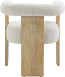 Barrel Mid-Century Dining Chair - Elegant Solid Wood Frame with Luxe Boucle for Modern Spaces