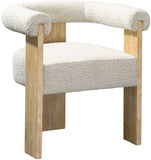 Barrel Mid-Century Dining Chair - Elegant Solid Wood Frame with Luxe Boucle for Modern Spaces