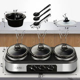 1.5 Qt Electric Triple Slow Cooker Crock Pot 4.5 Qt Kitchen