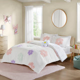 Floral Kids Comforter/Duvet Cover Set, White