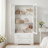 64'' Tall Display Cabinet with Acrylic Doors and Led Lights
