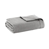 All-Season Egyptian Cotton Woven Bedding Blanket, Grey