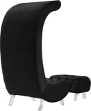 Crescent Velvet Accent Chair - Modern Acrylic Legs, Chic Rounded Design, Soft Touch & Stylish Tufting