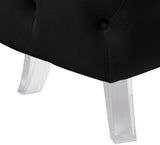 Crescent Contemporary Ottoman - Chic Velvet Seating with Deep Button Tufting and Acrylic Legs