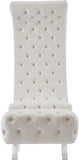 Crescent Modern Accent Chair with Soft Velvet Upholstery and Chic Acrylic Legs for Stylish Spaces