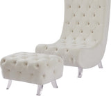 Crescent Modern Accent Chair with Soft Velvet Upholstery and Chic Acrylic Legs for Stylish Spaces