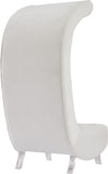 Crescent Modern Accent Chair with Soft Velvet Upholstery and Chic Acrylic Legs for Stylish Spaces