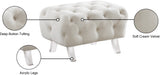 Crescent Contemporary Ottoman - Chic Velvet Seating with Deep Button Tufting and Acrylic Legs