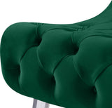Crescent Modern Accent Chair with Soft Velvet Upholstery and Chic Acrylic Legs for Stylish Spaces