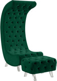 Crescent Modern Accent Chair with Soft Velvet Upholstery and Chic Acrylic Legs for Stylish Spaces