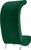 Crescent Modern Accent Chair with Soft Velvet Upholstery and Chic Acrylic Legs for Stylish Spaces