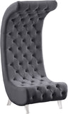 Crescent Modern Accent Chair with Soft Velvet Upholstery and Chic Acrylic Legs for Stylish Spaces