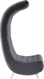 Crescent Modern Accent Chair with Soft Velvet Upholstery and Chic Acrylic Legs for Stylish Spaces