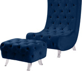 Crescent Modern Accent Chair with Soft Velvet Upholstery and Chic Acrylic Legs for Stylish Spaces