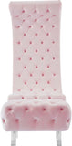 Crescent Modern Accent Chair with Soft Velvet Upholstery and Chic Acrylic Legs for Stylish Spaces