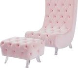 Crescent Modern Accent Chair with Soft Velvet Upholstery and Chic Acrylic Legs for Stylish Spaces