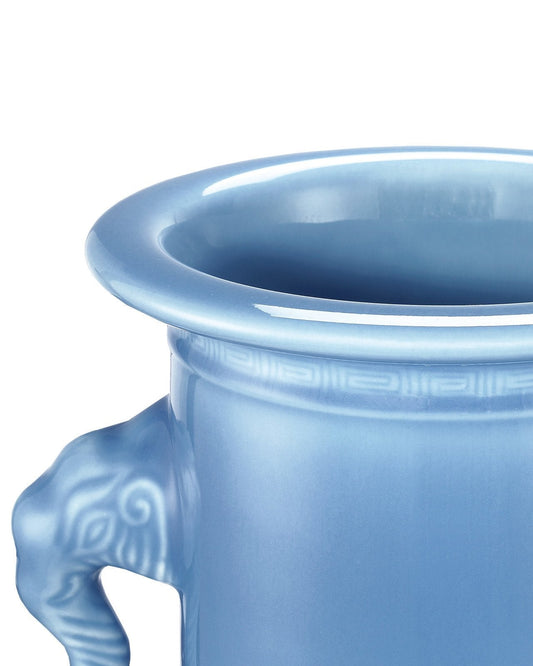 Sky Blue Elephant Handles Vase
