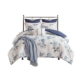 Watercolor Flora Comforter Set, Blue