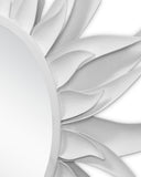 Agave Round White Mirror