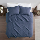 Navy Solid Farmhouse Reversible Quilt Set