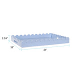 Rectangle Scalloped Riviera Tray - Baby Blue