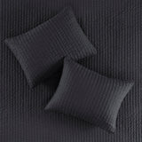 Black Solid Farmhouse Reversible Quilt Set