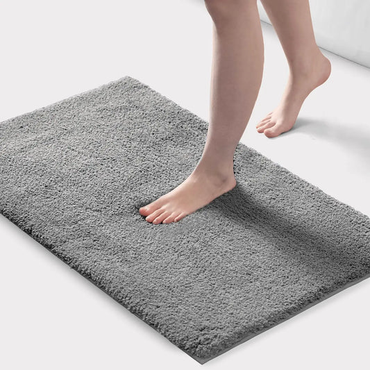 Wholesale Quick Dry Non-Skid Microfiber Bath Rug, Grey