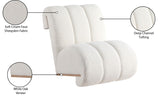 Swoon Contemporary Faux Sheepskin Accent Chair with Deep Channel Tufting and Sturdy Oak Frame