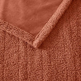 Buttery Soft Feel Faux Feathersoft Heated Blanket, Rust