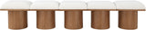 Pavilion - 5 Piece Modular Bench With Walnut Base