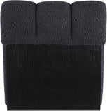 Swoon Contemporary Faux Sheepskin Accent Chair with Deep Channel Tufting and Sturdy Oak Frame