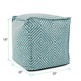 Outdoor Square Pouf Helm Teal