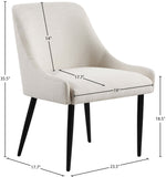 Camden Dining Chair Set of 2 - Luxurious Upholstered Comfort with Durable Matte Black Metal Legs