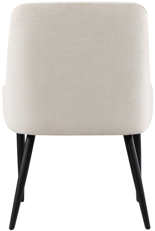 Camden Dining Chair Set of 2 - Luxurious Upholstered Comfort with Durable Matte Black Metal Legs