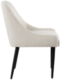 Camden Dining Chair Set of 2 - Luxurious Upholstered Comfort with Durable Matte Black Metal Legs
