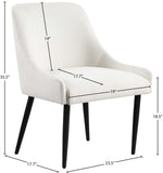 Camden Dining Chair Set of 2 - Luxurious Upholstered Comfort with Durable Matte Black Metal Legs