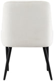 Camden Dining Chair Set of 2 - Luxurious Upholstered Comfort with Durable Matte Black Metal Legs