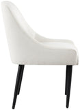 Camden Dining Chair Set of 2 - Luxurious Upholstered Comfort with Durable Matte Black Metal Legs