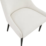 Camden Dining Chair Set of 2 - Luxurious Upholstered Comfort with Durable Matte Black Metal Legs