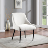 Camden Dining Chair Set of 2 - Luxurious Upholstered Comfort with Durable Matte Black Metal Legs