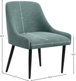 Camden Dining Chair Set of 2 - Luxurious Upholstered Comfort with Durable Matte Black Metal Legs
