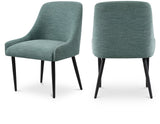 Camden Dining Chair Set of 2 - Luxurious Upholstered Comfort with Durable Matte Black Metal Legs