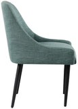Camden Dining Chair Set of 2 - Luxurious Upholstered Comfort with Durable Matte Black Metal Legs