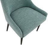 Camden Dining Chair Set of 2 - Luxurious Upholstered Comfort with Durable Matte Black Metal Legs