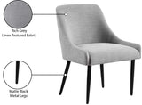 Camden Dining Chair Set of 2 - Luxurious Upholstered Comfort with Durable Matte Black Metal Legs