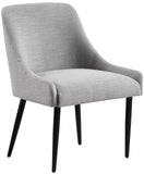 Camden Dining Chair Set of 2 - Luxurious Upholstered Comfort with Durable Matte Black Metal Legs