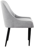 Camden Dining Chair Set of 2 - Luxurious Upholstered Comfort with Durable Matte Black Metal Legs