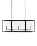Argand Black Oval Chandelier